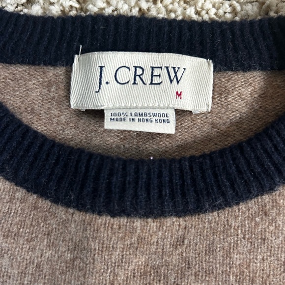 Jcrew sweater. Tan and navy. Medium. Boxy fit. - Picture 2 of 2